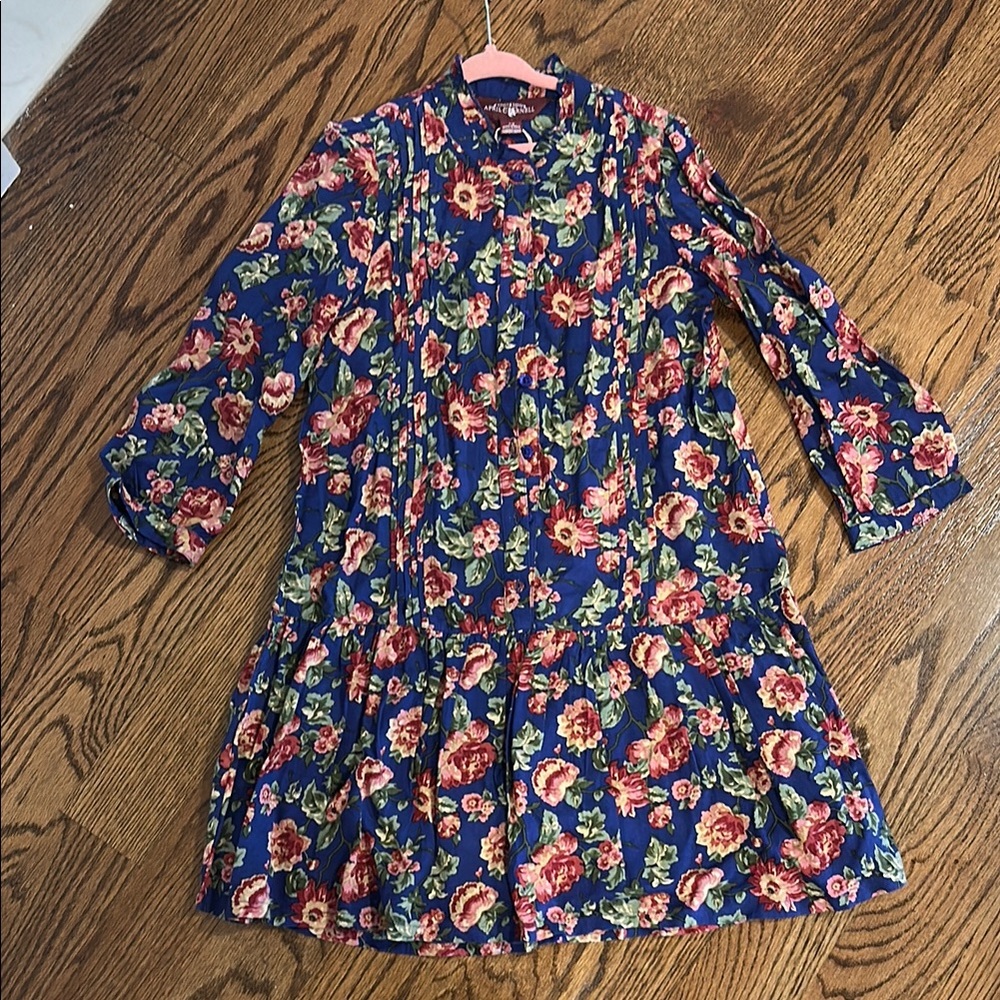 April Cornell Pink Casual Bishop Sleeve Sundress
